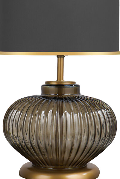 MINIMAL ETICARET VE BILGI TEKNOLOJILERI Ellipse Transparent Black - Gray - Glass Lampshade