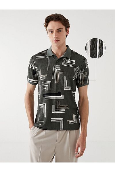 LC Waikiki Ανδρικό μπλουζάκι Polo με κοντό μανίκι με σχέδιο
