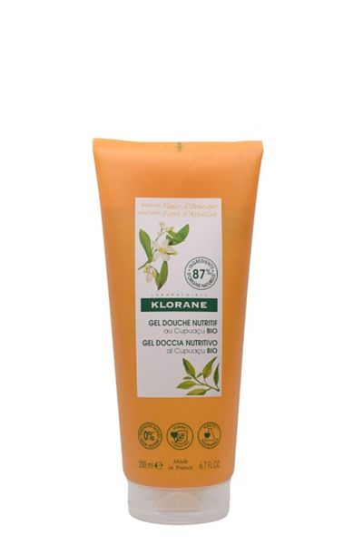 Klorane Gel de duș hidratant cu unt de Cupuaçu și floare de portocal, Klorane, 200 ml