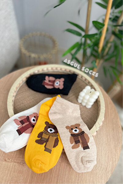 ASGÜL SOCKS Комплект от 4 чифта детски чорапи с шарка Tedy Bear