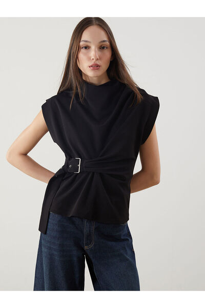 LC Waikiki Γυναικεία μπλούζα με ντραπέ γιακά