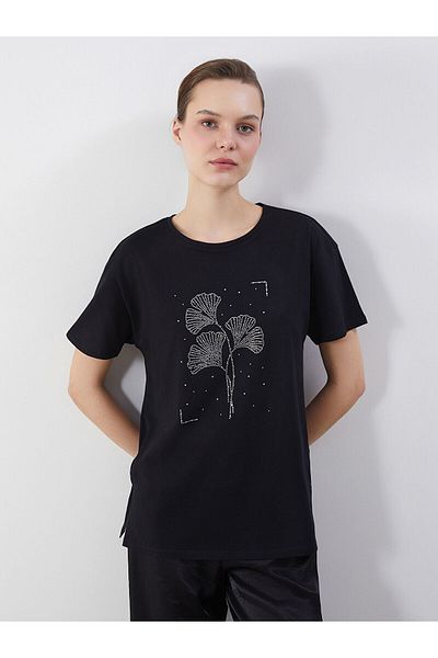 LC Waikiki Tricou de damă din bumbac pieptănat cu decolteu rotund