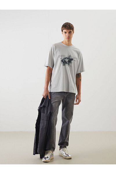 LC Waikiki Crew Neck Printed Combed Cotton Men's T-Shirt