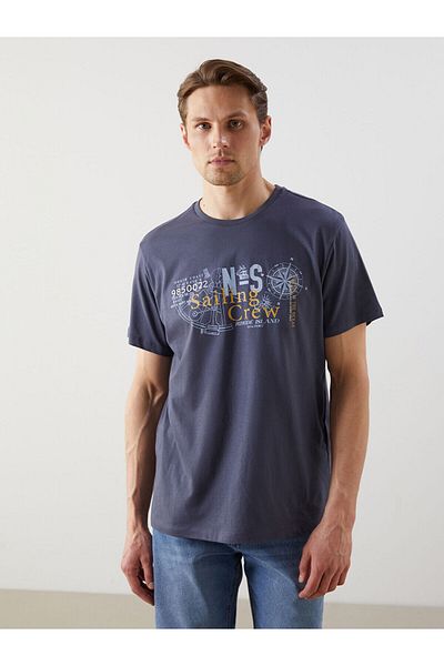 LC Waikiki Crew Neck Short Sleeve Printed Combed Cotton Men's T-Shirt