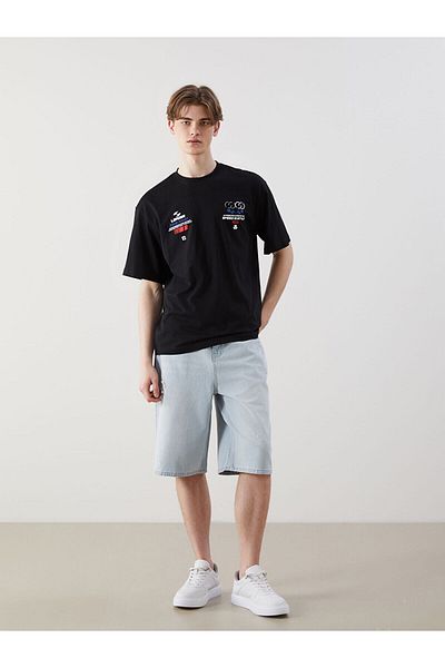 LC Waikiki Crew Neck Printed Combed Cotton Men's T-Shirt