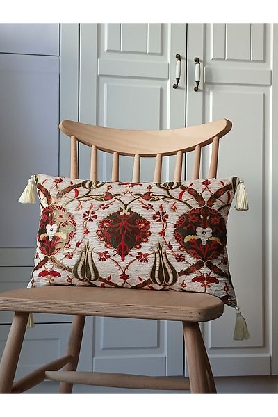 ARVA Home Throw Pillow Pillows Παραδοσιακή Οθωμανική Αυθεντική Μοτίβο Φουντωτή Μαξιλαροθήκη 50Χ30