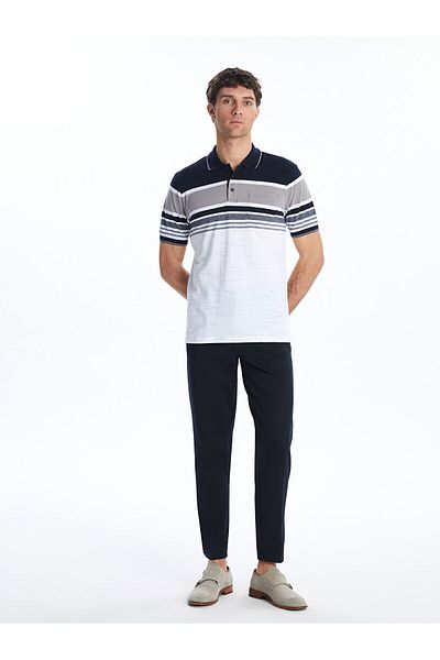 LC Waikiki Ανδρικό μπλουζάκι Polo Neck Striped Pique