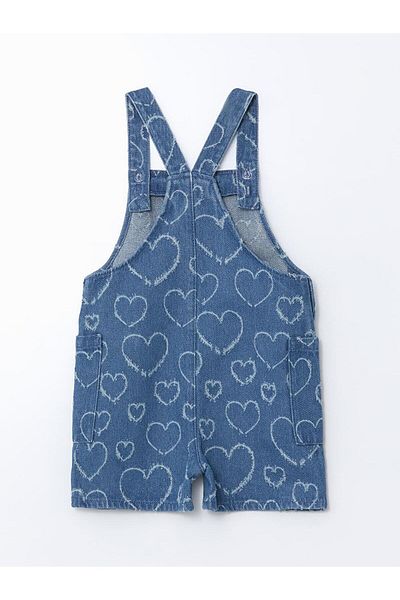 LC Waikiki Salopetă de jeans pentru fete cu guler pătrat LCW pentru copii (S5)