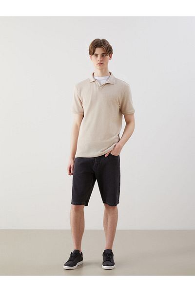 LC Waikiki Polo Neck Men's Textured T-Shirt