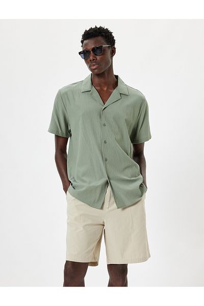 Koton New Season Fabric Shorts Oversize Pleated Chino Buttoned Pocket Detail