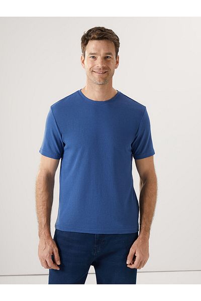 LC Waikiki Tricou texturat pentru bărbați cu mânecă scurtă cu decolteu