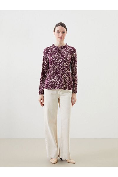 LC Waikiki Women's Blouse with Tie-Down Collar Flower