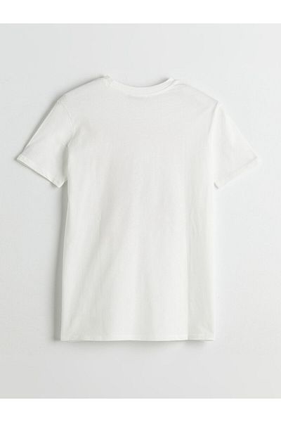 LC Waikiki Γυναικείο μπλουζάκι με στάμπα Santorini Crew Neck