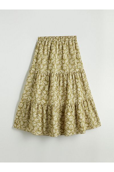 LC Waikiki Patterned Katkat Skirt with Elastic Waist