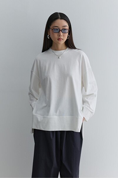 Fahhar Thick Folded Sweatshirt Ecru