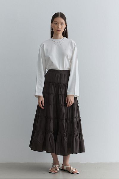 Fahhar Layered Skirt Anthracite