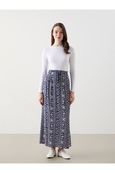 LC Waikiki Floral Women's Skirt with Elastic Waist