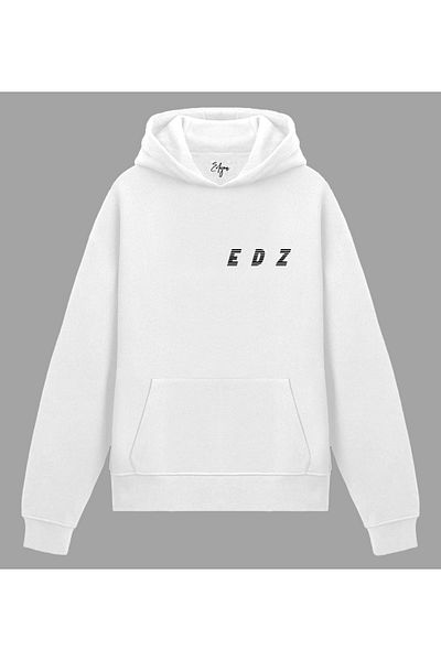 Edizen I'M Not Crazy Hoodie Unisex Oversize 100% Cotton White Hooded Sweatshirt