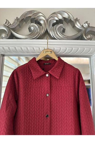Invee 7039 Model Claret Red Quilted Hood