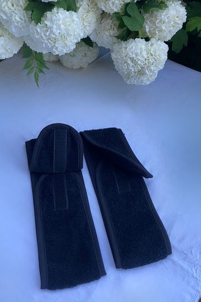 Mokita Home Hair Band Set of 2 Black Sports Bandana Towel Women & Men Makeup Yoga Spa Velcro Tape Bias