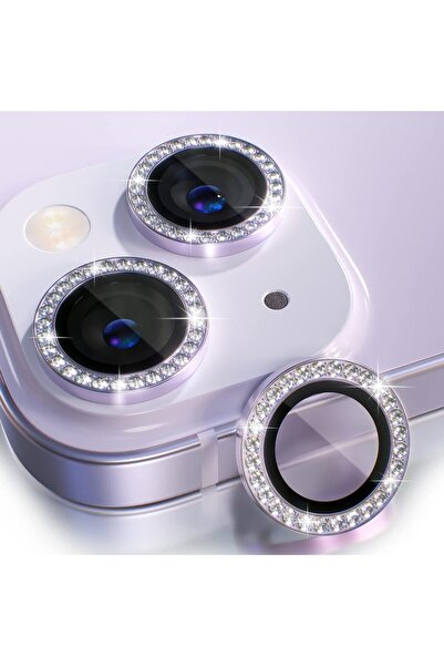 Evax (TAŞLI LENS) Iphone 14 / 14 Plus Uyumlu Taşlı Kamera Lens Koruyucu