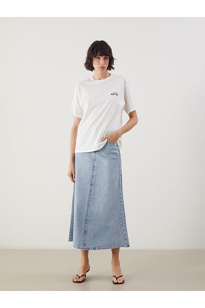 LC Waikiki Crew Neck Printed Oversize Women's T-Shirt