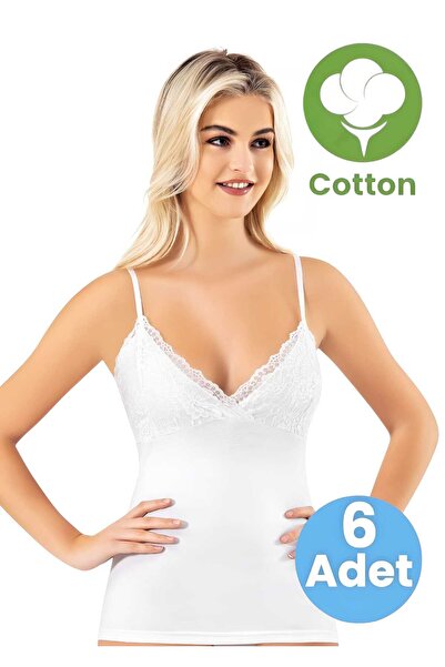 Tezzgelsin Жіночий 6-панельний майка з бретельками та мереживом