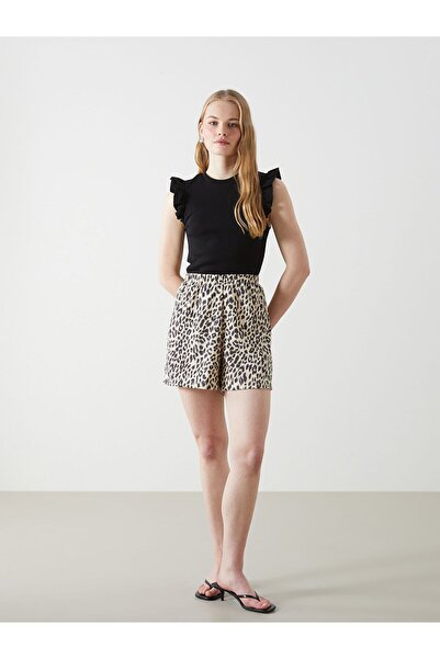 LC Waikiki Patterned Women's Shorts with Elastic Waist