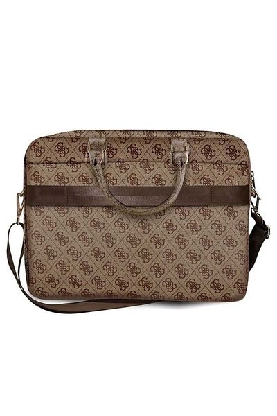 Guess Geantă pentru laptop 15-16 inch, Geantă pentru computer matlasată, Guess, (C22) - Maro