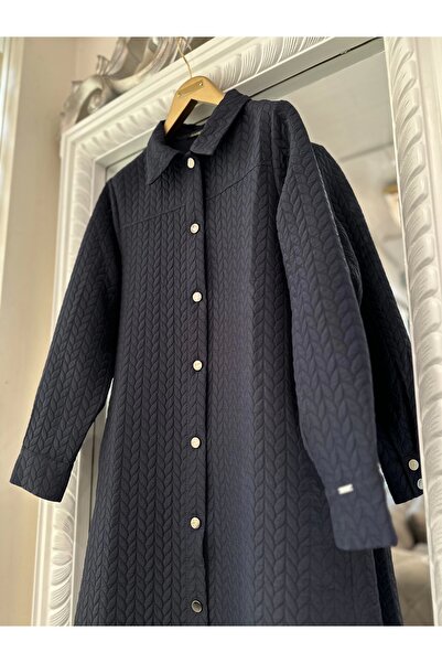 Invee Snap Closure Quilted Cap - Navy Blue