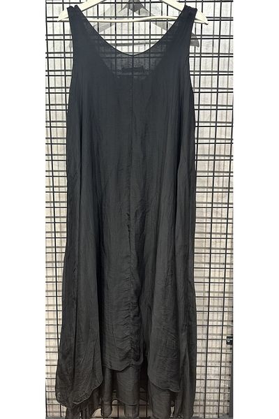 MADE İN ITALY Italian Silk Dress with Inner Lining Black