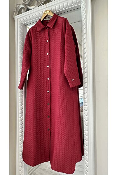 Invee Snap Closure Quilted Cap - Burgundy