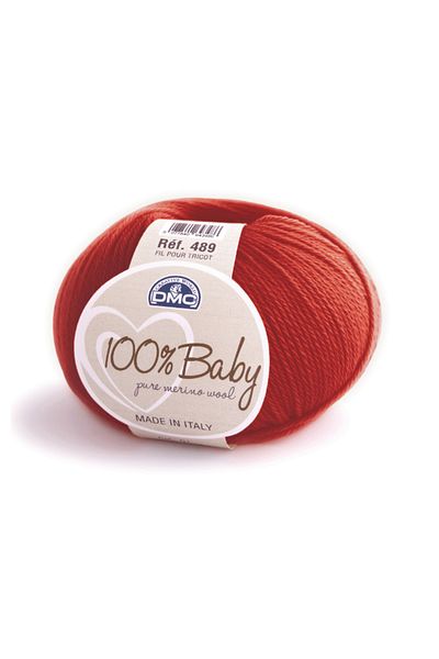 Dmc Wool yarn for knitting and crocheting 100% Baby Pure Merino Wool, 50g/225m, red/05