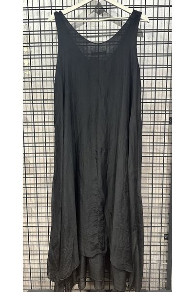 MADE İN ITALY Italian Silk Dress with Inner Lining Black