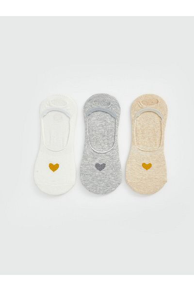 LC Waikiki Printed Women's Ballerina Socks 3-Pack
