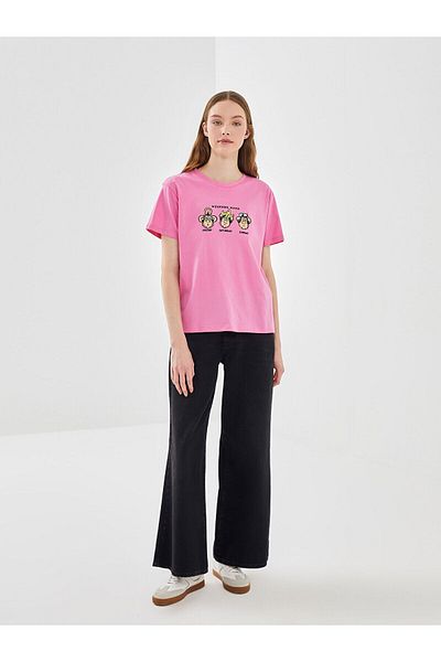 LC Waikiki Γυναικείο μπλουζάκι με στάμπα Crew Neck