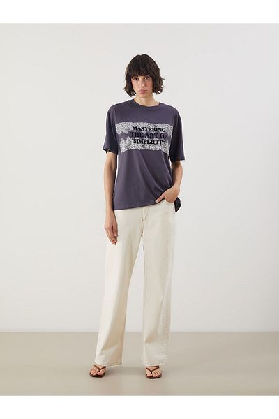 LC Waikiki Crew Neck Printed Oversize Women's T-Shirt
