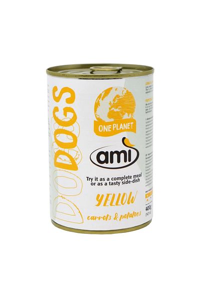 Ami Wet Dog Food, Premium, Vegetable, Ami Dog Vegan, Yellow, Carrots and Potatoes, Canned 400g