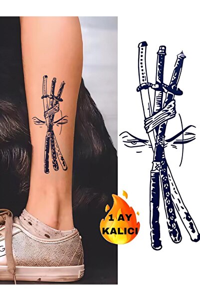 Mecit Tuhafiye 1 AY KALICI SAMURAY KILICI GEÇİCİ DÖVME