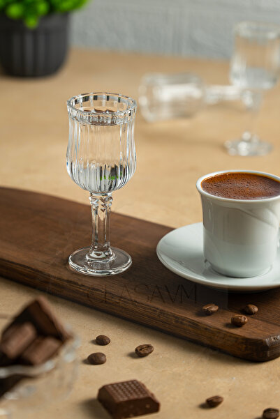 clasavm 6 Pieces Coffee Side Glasses | Luxury Model Stylish and Elegant Design -55Ml