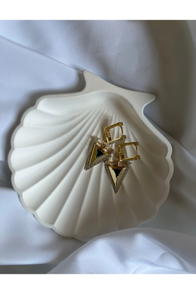 ALİA Sallantılı gold zirkon taşlı küpe