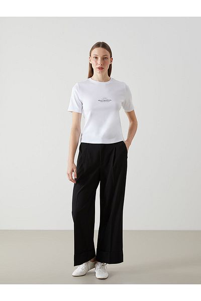 LC Waikiki Γυναικείο μπλουζάκι με στάμπα Crew Neck