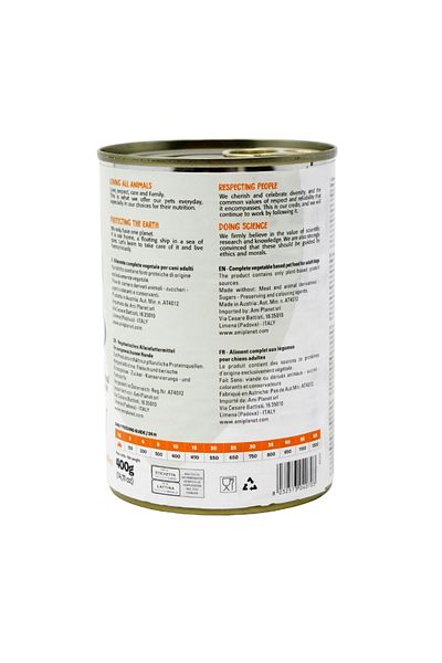 Ami Wet Dog Food, Ami Dog Vegan Premium, Orange, Pumpkin and Sweet Potato, Canned 400 g