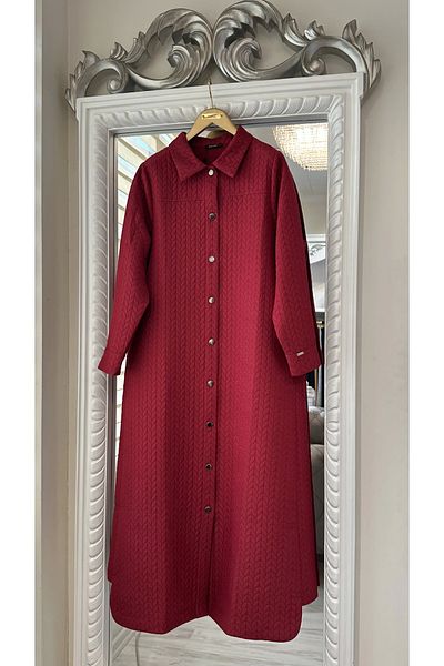 Invee 7039 Model Claret Red Quilted Hood