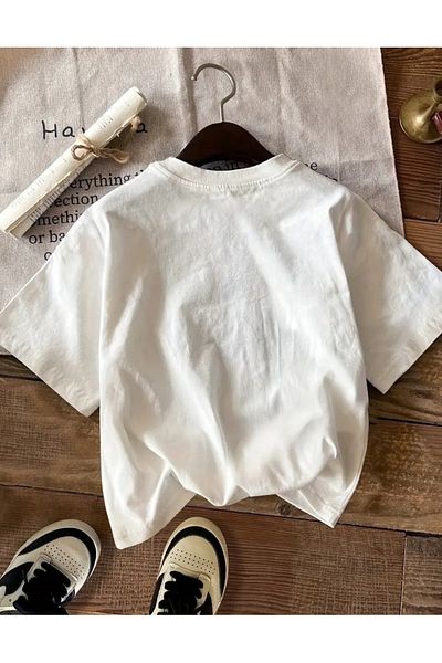 SAJA Unisex Women/Men Printed Oversize Low Sleeve Crew Neck T-Shirt