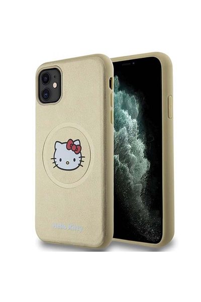 Hello Kitty Case for iPhone 11, Hardcase Leather Kitty Head MagSafe, Hello Kitty - Ecological leather