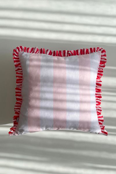RİTMOHOME Διακοσμητικό μαξιλάρι με ριγέ βολάν Vintage, Country, Scandinavian, Bohemian 50x50 (ΓΕΝΝΗΜΕΝΟ ΕΣΩΤΕΡΙΚΟ)