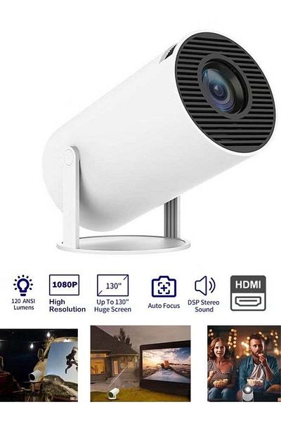 Denx Lumens Portable Mini Projector with Android 12, WiFi, and Bluetooth, Denx DX2591