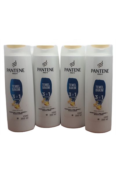 Pantene Basic Care 3 in 1 350 ml Shampoo X 4 Pcs