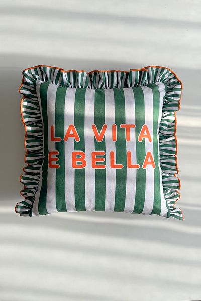 RİTMOHOME Διακοσμητικό μαξιλάρι La Vita E Bella Frilly Vintage, Country, Scandinavian, Bohemian 50x50 (ΓΕΜΙΣΜΕΝΟ ΕΣΩΤΕΡΙΚΟ)